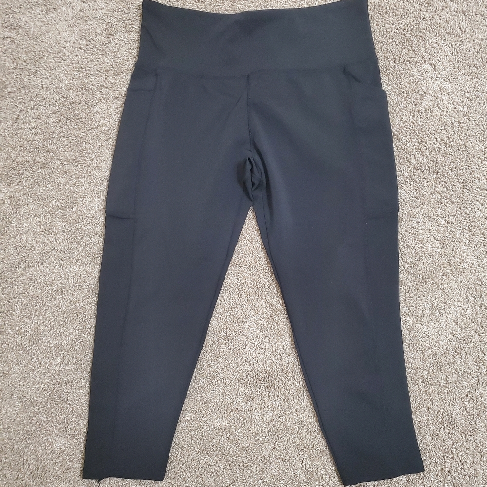 JGX Performance Black Active Womens Plus Size High Waist Pockets Leggings 1XL  G